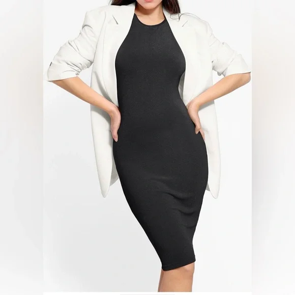 Elegant Black Sleeveless Dress popilush brand with shapewear Size Small, NWT - Picture 3 of 5